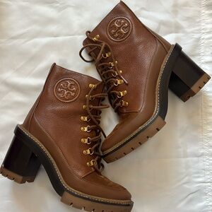 Tory Burch
Miller 95mm Lug Sole Booties, Toasted Caramel, 7.5 US